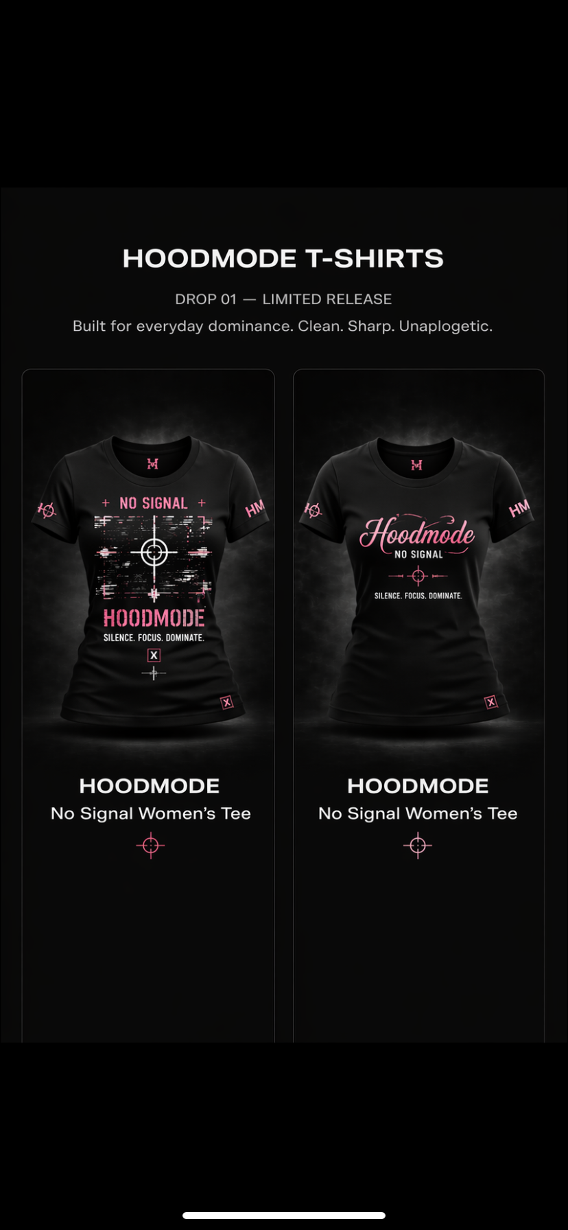 HOODMODE  “No Signal” Women’s Tees