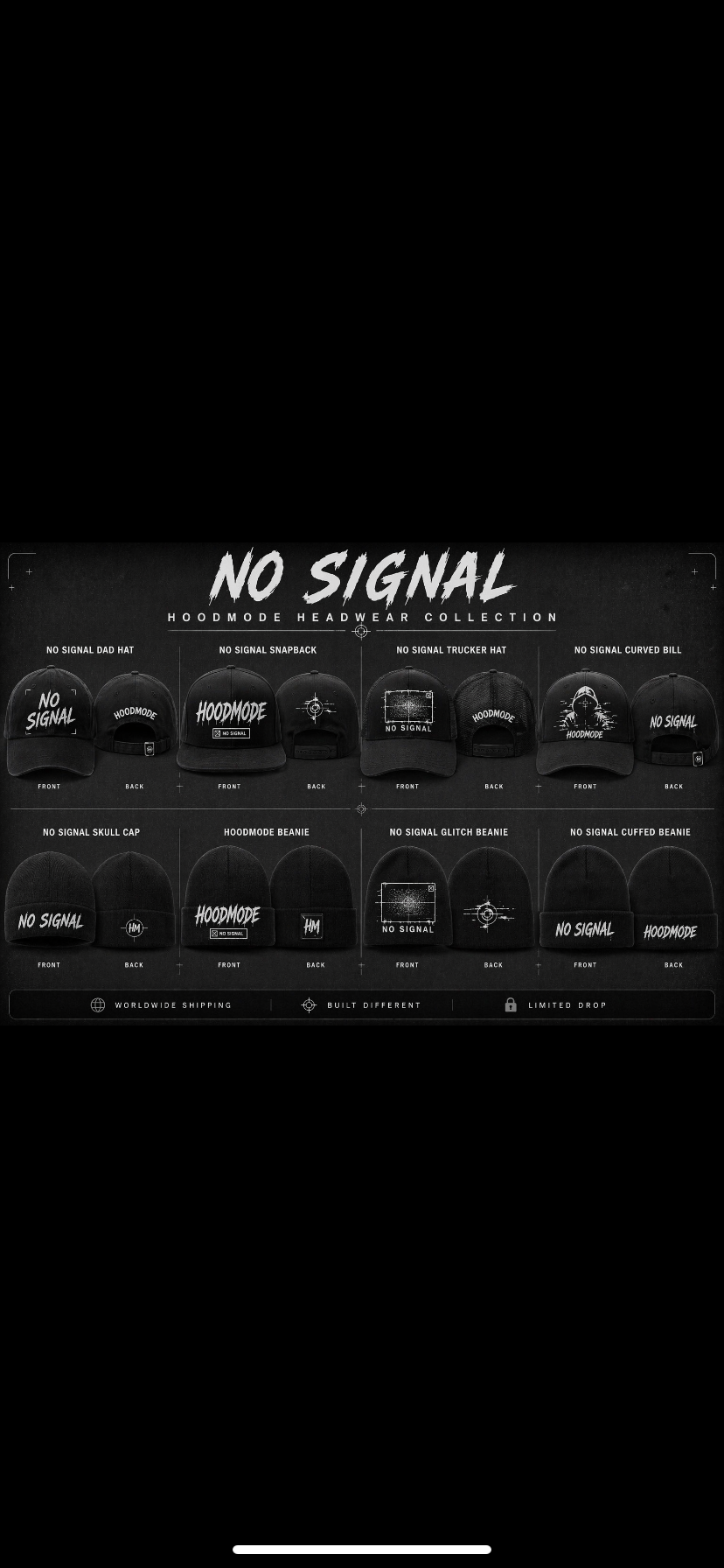 HOODMODE “No Signal” Hats, Skullcaps