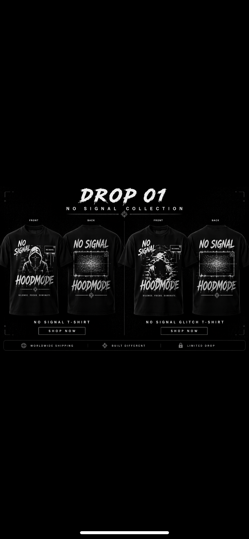 HOODMODE “No Signal” Tees